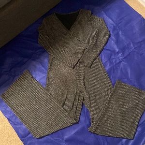 Black jumpsuit spandex/ polyester, made in China